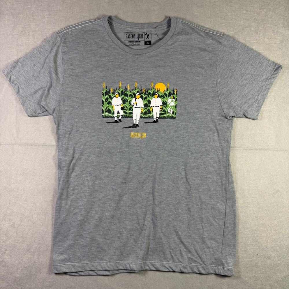 Baseballism Field of Dreams Graphic T-Shirt Gray Women’s XL Short Sleeve NWT